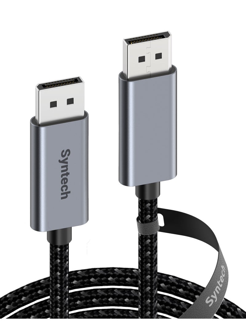 سينتيك كيبل Syntech  محول DisplayPort إلى DisplayPort يدعم 4K@60Hz و2K@165Hz، تصميم نايلون مزدوج مقاوم للتشابك، بطول 1.8 متر للأجهزة المتعددة - Image 1