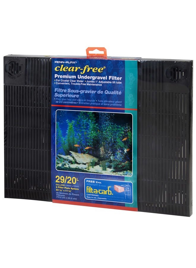 Penn Plax Clear-Free Premium Under Gravel Aquarium Filter (UGF) – Freshwater and Saltwater Safe – Suitable for 20 – 29 Gallon Tanks - Image 1