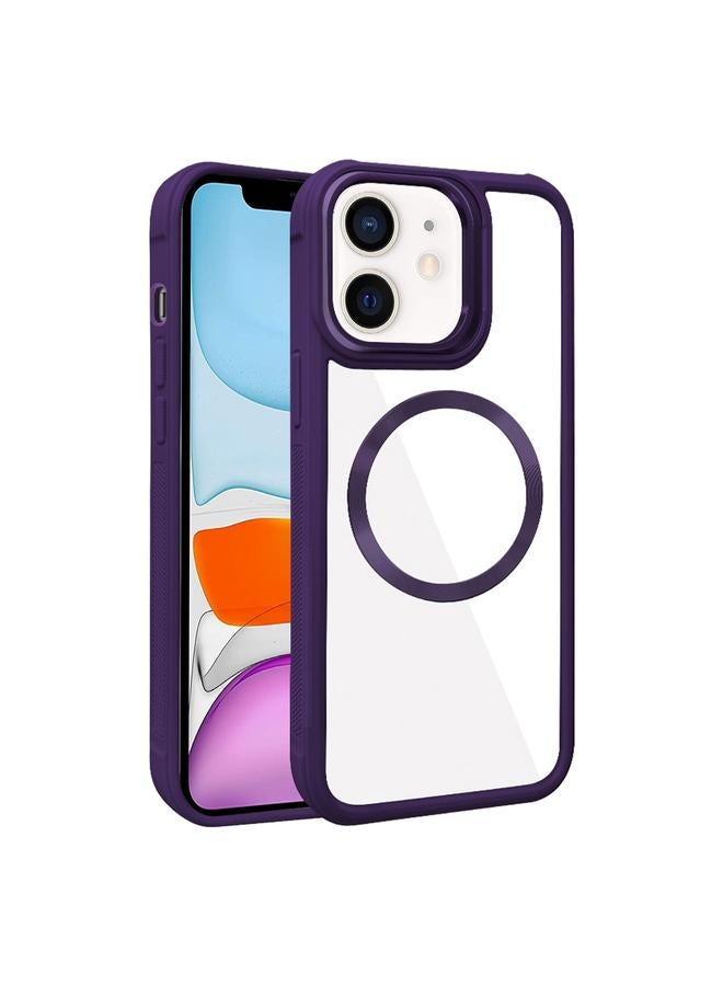 S-TOP Case For iPhone 11 Plated CD Texture MagSafe Acrylic Hybrid TPU Phone Case - Image 1