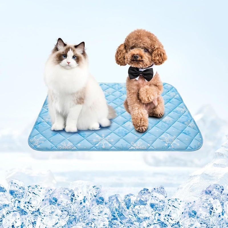 HOMIMP Cool Pet Pad, Summer Cooling Mat & Sleeping Pad, Sky Blue M, 19.5IN x 27.5IN - Image 1