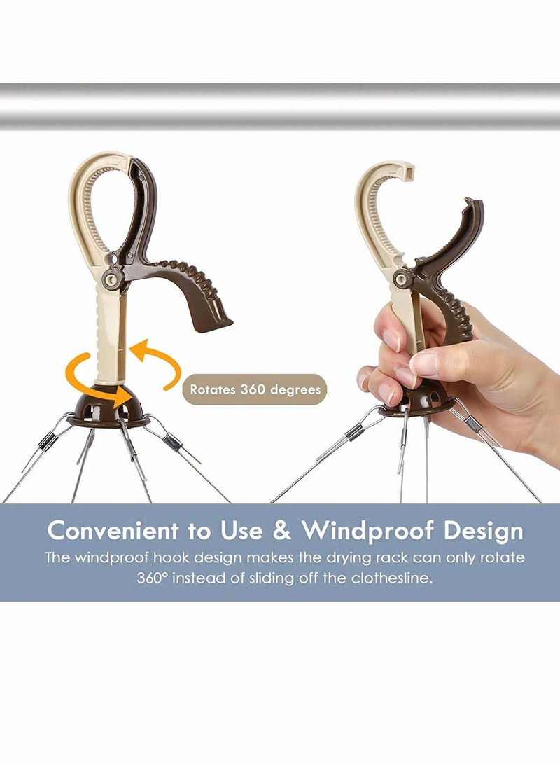 Drying Clothes Clips Foldable Rack with 32 Windproof and Dropproof Drip Hanger for Socks Baby Towel Underwear Hat Scarf Pants Gloves  - Image 4