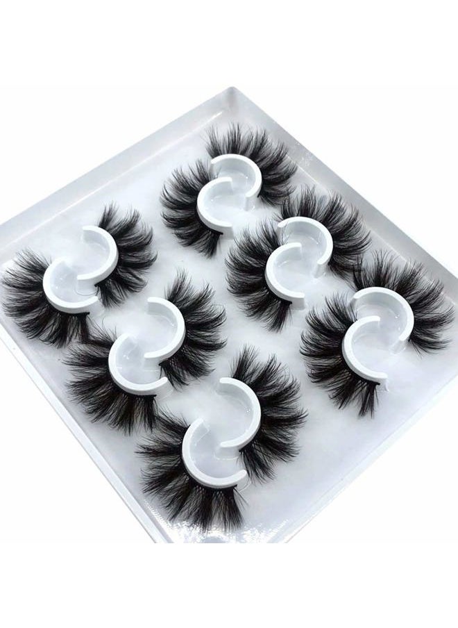 HBZGTLAD - 6 Pairs Fluffy False Eyelashes Natural Faux Mink Strip 3D Lashes Pack (MDF-12) - Image 1