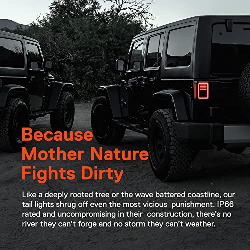 ONLINE LED STORE TRUE MODS LED Rear Tail Light Replacement for Jeep Wrangler 2007-2018 [Line & Halo Design] [Smoke Lens] [Plug n Play] - Brake Tail Light Compatible with Jeep Wrangler JK JKU Unlimited Accessories - Image 5