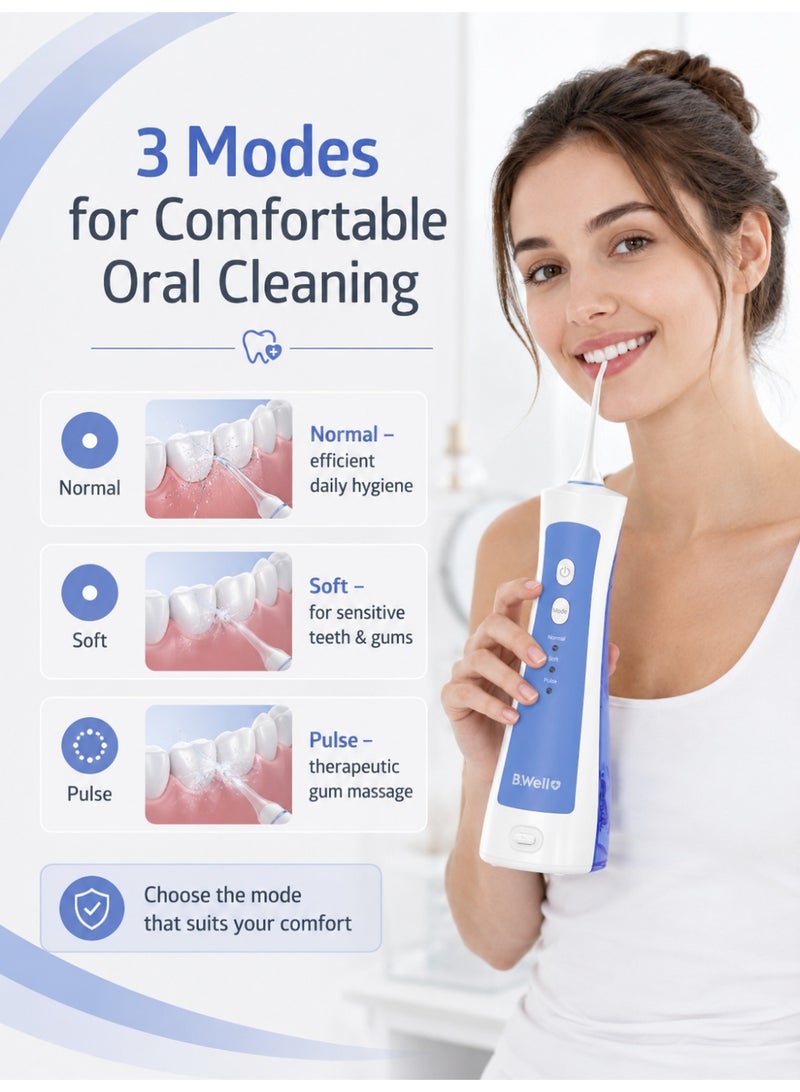 B.Well PRO-911 Portable Oral Irrigator with 150 ml Tank, 3 Modes & USB Charging - Image 4