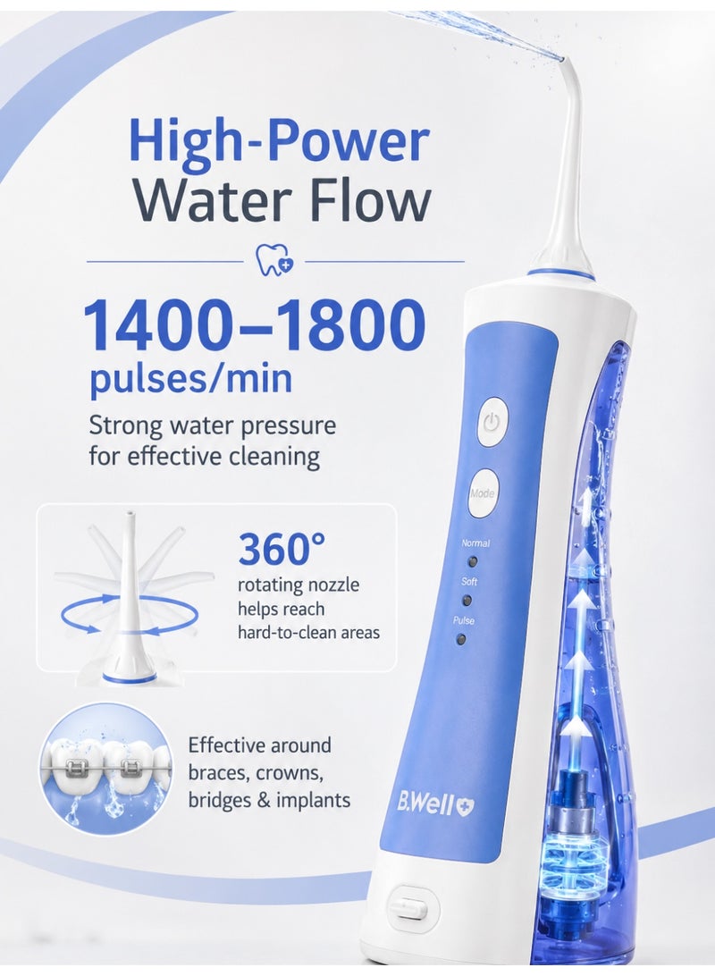 B.Well PRO-911 Portable Oral Irrigator with 150 ml Tank, 3 Modes & USB Charging - Image 5
