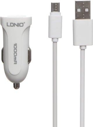 Ldnio DL-C17 High Quality Smart Car Charger 2.4A Auto-ID With Lightning USB Cable - White - pzsku/ZE29226480EFD22CBE434Z/45/_/1716411108/7ac5d329-d6ca-4643-882c-5d17b8043649