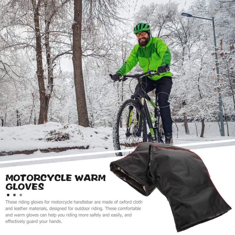 1 Pair Motorcycle Handlebar Gloves Muffs Winter Motorcycle Hand Muffs Handlebar Gloves - Image 5