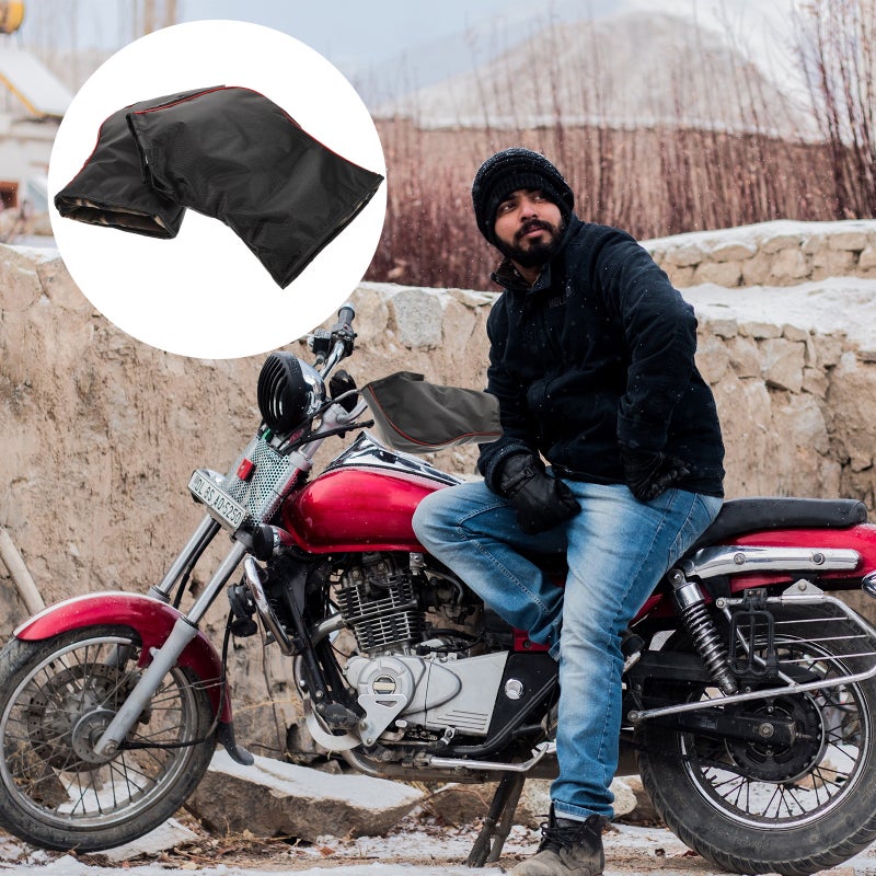 1 Pair Motorcycle Handlebar Gloves Muffs Winter Motorcycle Hand Muffs Handlebar Gloves - Image 1