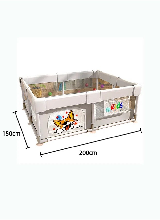 Aissiora Baby fence, Baby protective fence, Child safety fence, A sturdy amusement area, Collision and fall prevention, Bottom reinforcement suction cup, Suitable for babies to play and learn to walk, 150x180 centimeters  - Image 2