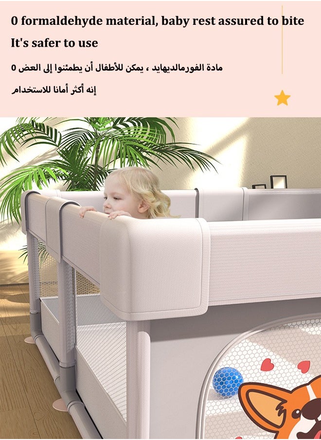 Aissiora Baby fence, Baby protective fence, Child safety fence, A sturdy amusement area, Collision and fall prevention, Bottom reinforcement suction cup, Suitable for babies to play and learn to walk, 150x180 centimeters  - Image 3
