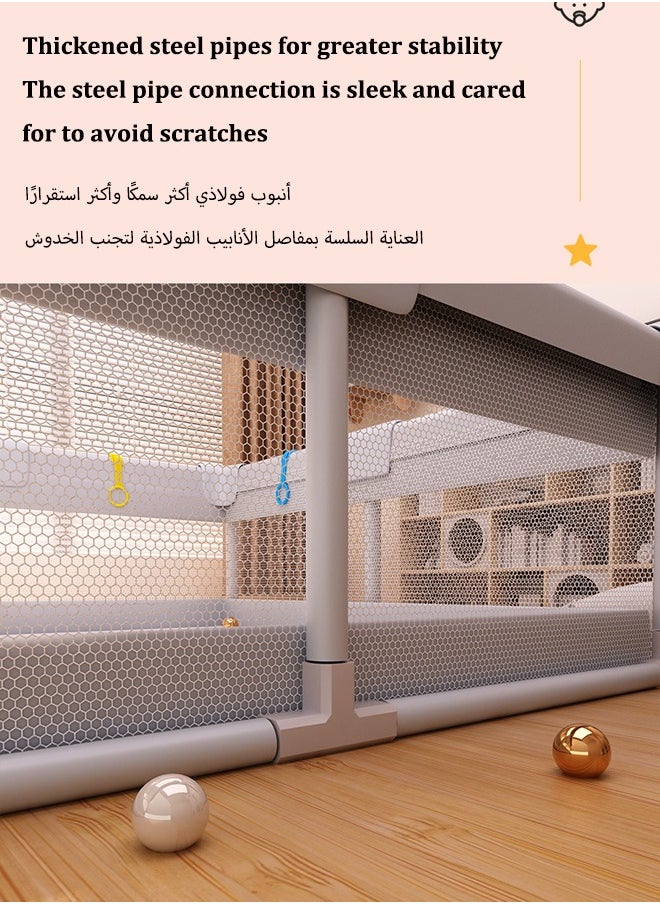 Aissiora Baby fence, Baby protective fence, Child safety fence, A sturdy amusement area, Collision and fall prevention, Bottom reinforcement suction cup, Suitable for babies to play and learn to walk, 150x180 centimeters  - Image 4