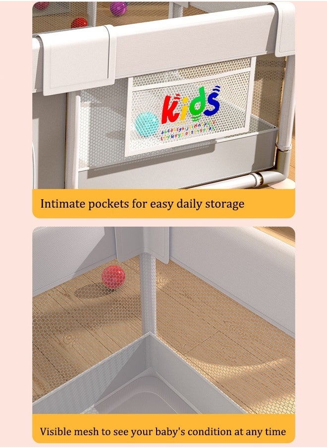 Baby fence, Baby protective fence, Child safety fence, A sturdy amusement area, Collision and fall prevention, Bottom reinforcement suction cup, Suitable for babies to play and learn to walk, 150x180 centimeters