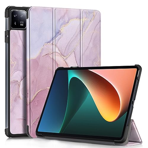 MOCA Case for Xiaomi Pad 6 11 inch,Slim Stand Hard Back Shell Protective Smart Cover for Xiaomi Pad 6/Pad 6 Pro 11" 2023 Case with Auto Wake/Sleep Function (Pink Marble) - Image 1