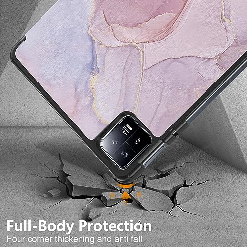 MOCA Case for Xiaomi Pad 6 11 inch,Slim Stand Hard Back Shell Protective Smart Cover for Xiaomi Pad 6/Pad 6 Pro 11" 2023 Case with Auto Wake/Sleep Function (Pink Marble) - Image 3