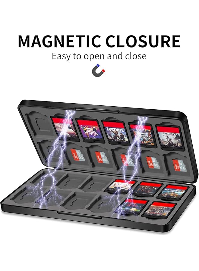 X spring Game Card Case For Nintendo Switch Storage For 24 Games And 24 Micro Sd Cartridges Portable Holder With Magnetic Closure For Switch And Oled - Image 2