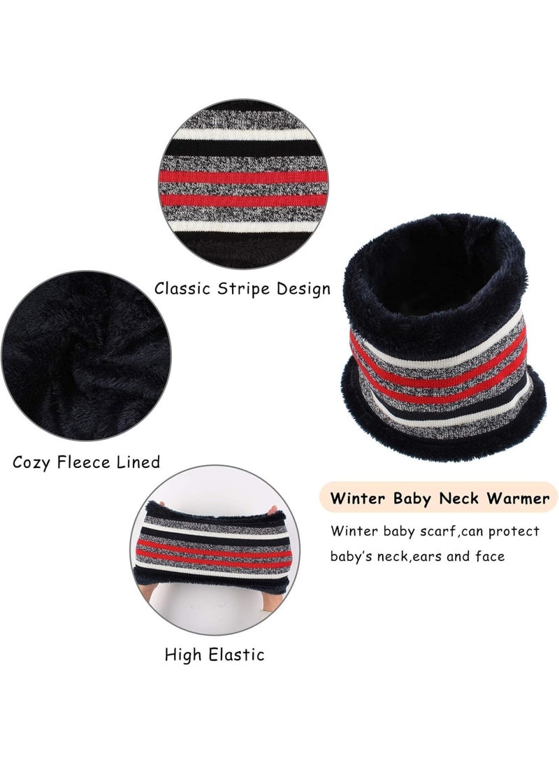 SOLARAE Kids Winter Hat Gloves Scarf Set, 3 Pack Toddler Beanie with Knit Pom, Knit Fleece Lined Neck Warmer Scarf Set for Boys Girls 3-8 Years, Red - Image 4