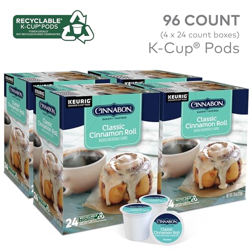 Cinnabon Classic Cinnamon Roll SingleServe Keurig KCup Pods Flavored Light Roast Coffee Pods 96 Count - Image 5