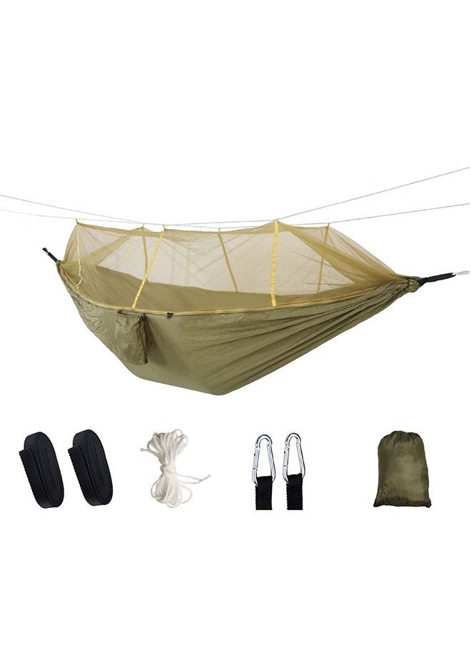 Arabest - Camping Hammock with Mosquito Net, Double & Single Portable Nylon Hammock, Parachute Fabric Hammock Mosquito Net  for Camping, Hiking, Yard, Backpacking - Image 1