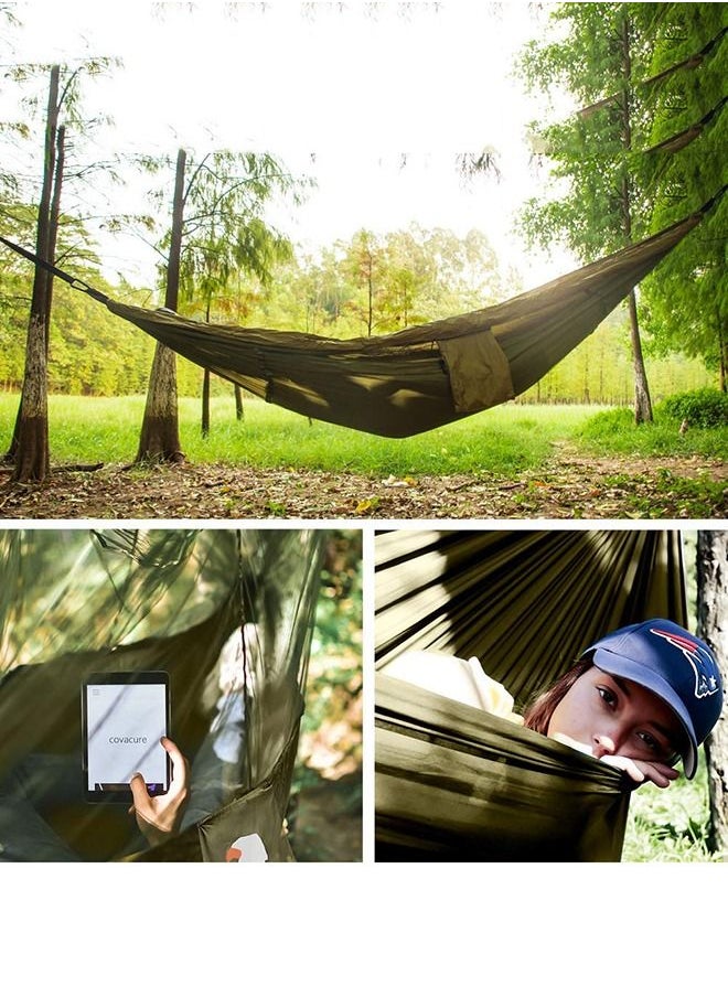Arabest - Camping Hammock with Mosquito Net, Double & Single Portable Nylon Hammock, Parachute Fabric Hammock Mosquito Net  for Camping, Hiking, Yard, Backpacking - Image 1