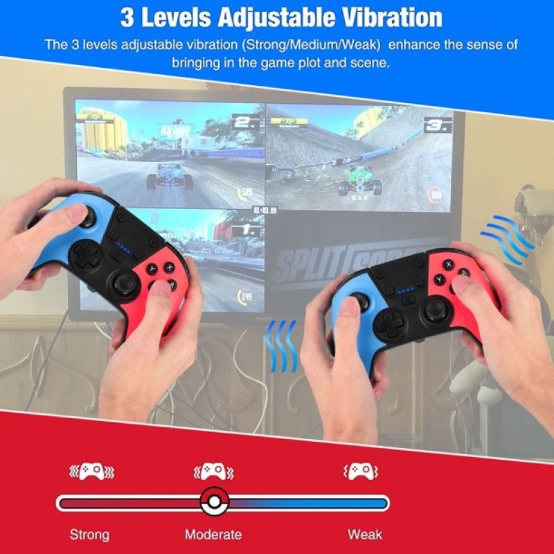 Wireless Gamepad: 600mAh Rechargeable Battery Ergonomic Design - 8M Bluetooth Connectivity Gyroscopic Axis Dual Motor Vibration for Nintendo Switch Switch Lite Game Players - Image 4