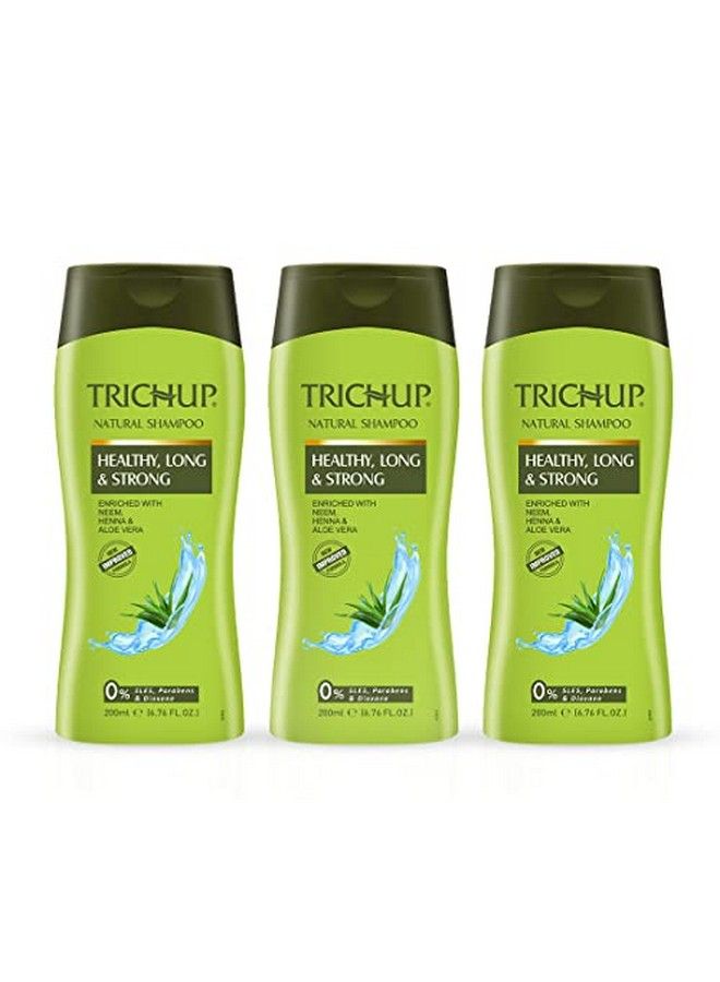 TRICHUP Healthy Long & Strong Hair Shampoo With The Natural Goodness Of Aloe Vera Neem & Henna (200Ml) (Pack Of 3) - Image 2