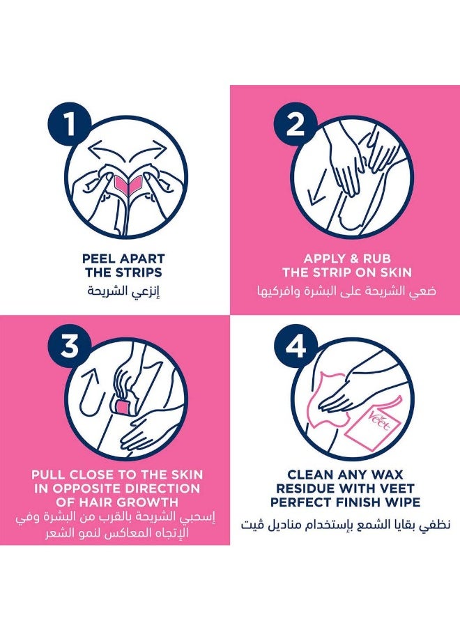 Veet 4 Pcs Veet Easy Gel Wax Strips for Sensitive Skin, 12 Strips  - Image 4