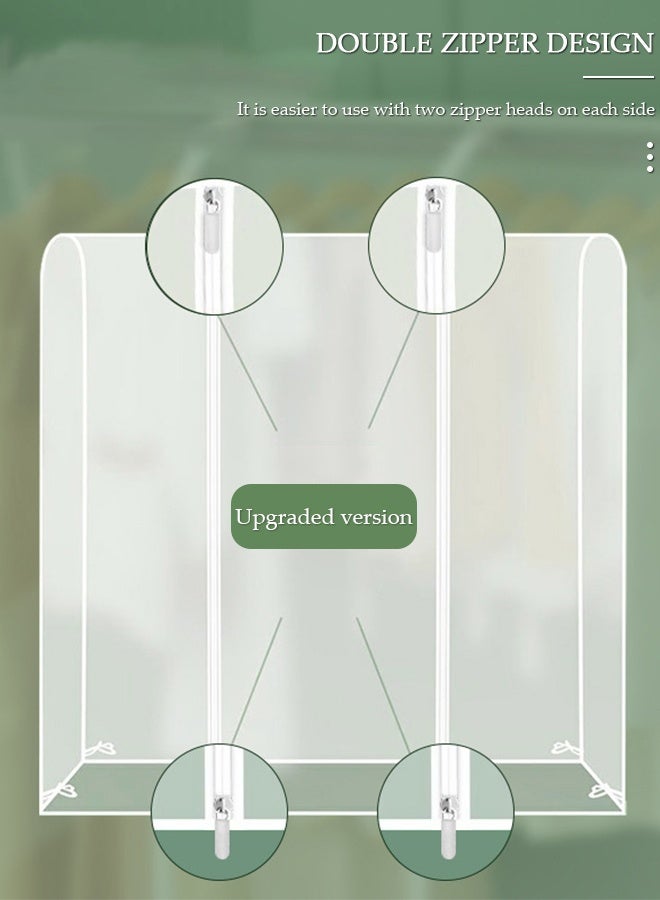 DUNISO أكياس ملابس معلقة شفافة كبيرة جدًا لتخزين الخزانة وغطاء غبار قابل للتنفس وغطاء رف الملابس وغطاء خزانة الملابس للمعاطف والبدلات والفساتين - Image 3