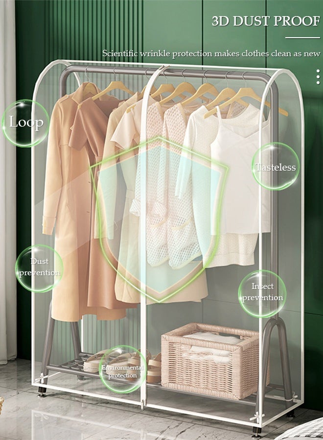 DUNISO أكياس ملابس معلقة شفافة كبيرة جدًا لتخزين الخزانة وغطاء غبار قابل للتنفس وغطاء رف الملابس وغطاء خزانة الملابس للمعاطف والبدلات والفساتين - Image 4