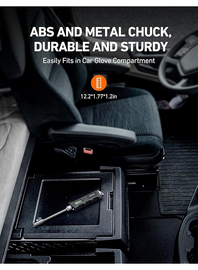 Astroai Digital Tire Pressure Gauge, 230 Psi Rv Heavy Duty Dual Head Stainless Steel Made For Truck Car With Larger Backlit Lcd And Flashlight - Image 5