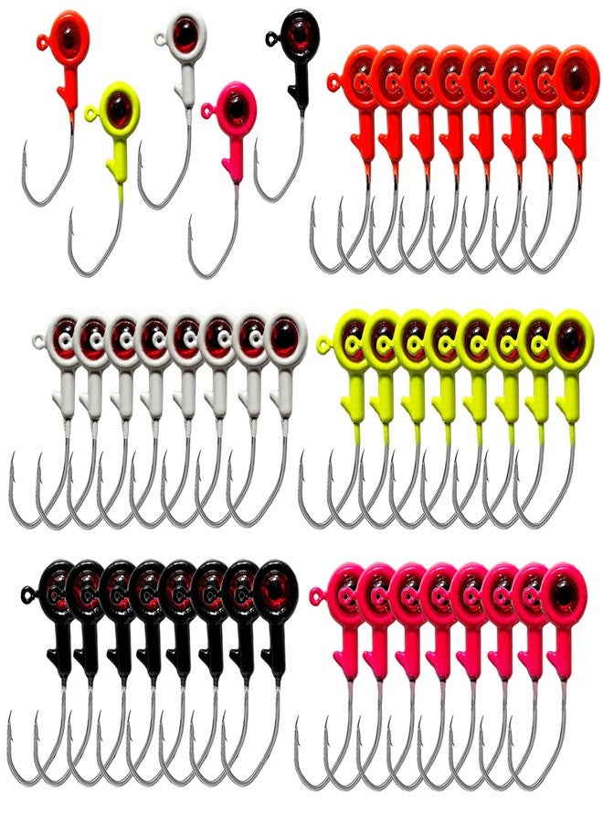 Bombite Crappie Jig Heads, 40pack Crappie Jigs Fishing Jig Heads Hook Lure Fishing Jigs Heads for Crappie Bass Fishing 1/16oz 1/8oz - Image 1