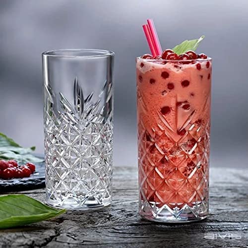 BLISS START Glass European 350ml JuiceWater Glasses Set of 6 Pcs Transparent Tall Drinking Glass for Cooldrink Mojito Cocktail LeadFree Perfect for Restaurants Home and Parties Transparent - Image 3