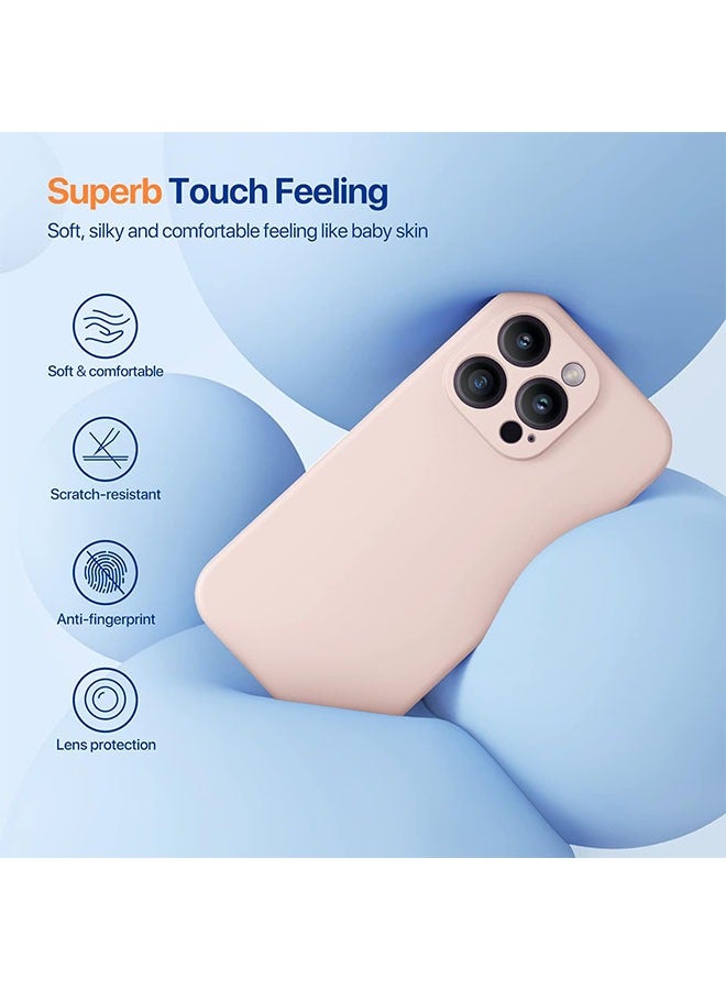 for iPhone 15 Pro Liquid Silicone Case, Upgraded Enhanced Camera Protection, Shockproof  with Microfiber Lining (Pink sand) - Image 2