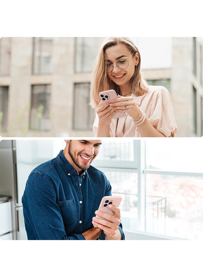 for iPhone 15 Pro Liquid Silicone Case, Upgraded Enhanced Camera Protection, Shockproof  with Microfiber Lining (Pink sand) - Image 5