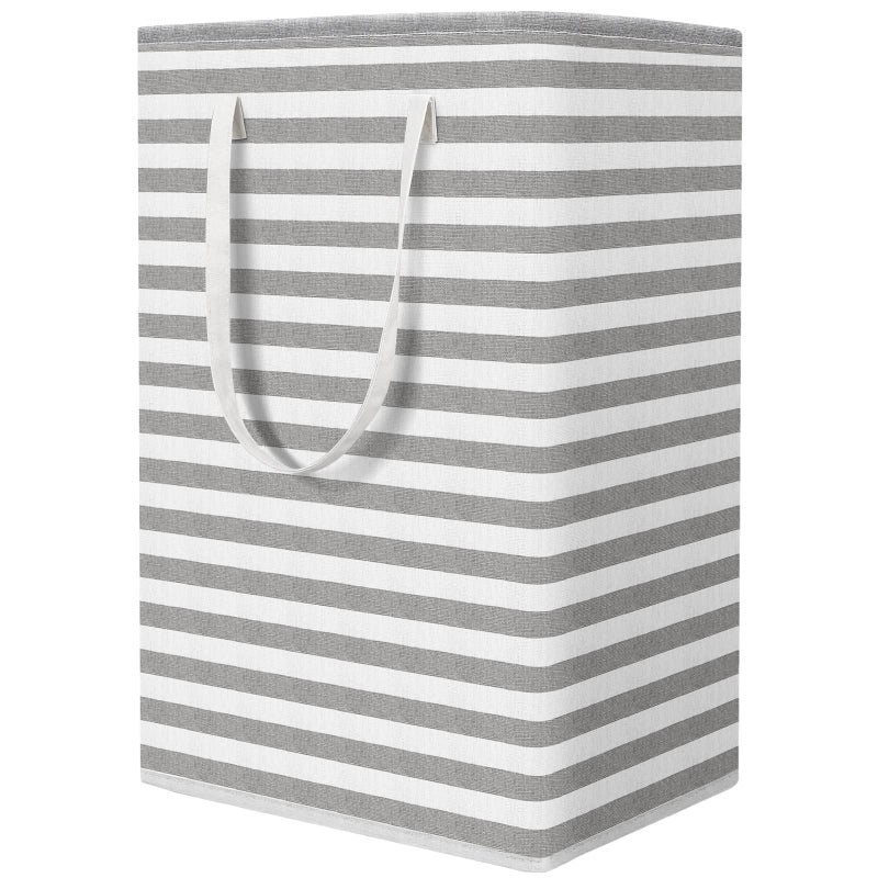 StorageRight Laundry Basket Hamper Large Collapsible Laundry Hamper with Easy Carry Handles Freestanding Clothes Hampers for Laundry  Bedroom  Dorm  Clothes  Towels  Toys  75L  Grey