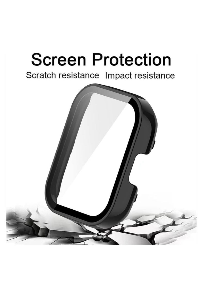 Captaintech 2 Pcs Case With Tempered Glass Screen Protector Compatible for Xiaomi Redmi Watch 3, 9H Hardness All-round Protective Cover Ultra-thin Protective PC Case Cover for, Black and Transparent - Image 3