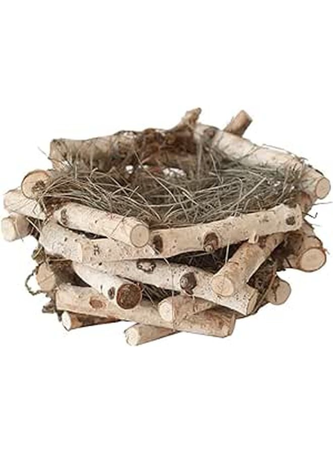Handmade Wooden Bird Nest Decoration Adorable Outdoor Garden Hanging for Small Birds - Image 1