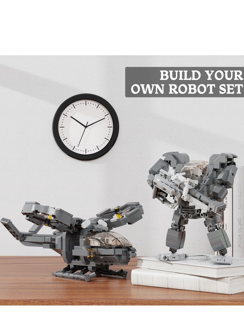 BlockMasters Robot Mecha Building Set, Helicopter Toy Kit for Kids, Great Collectible Blocks Gift for Movie and Technology Fans (718PCS) - Image 2