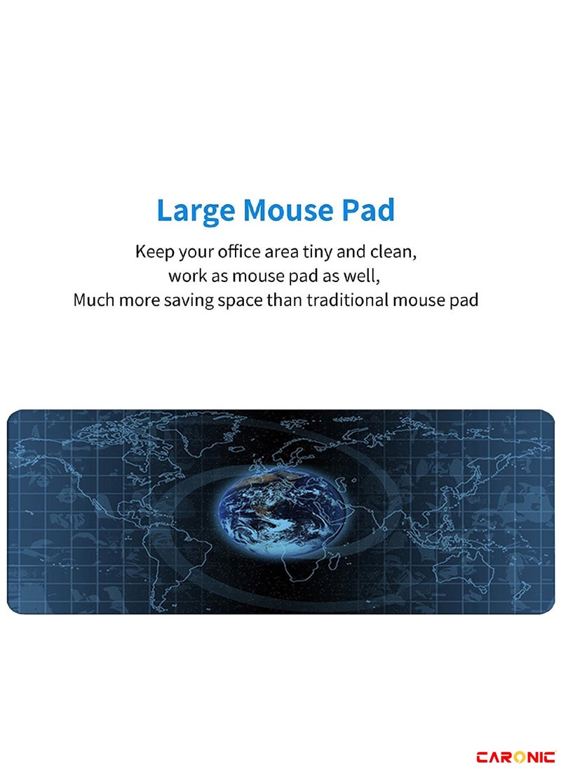 CARONIC - Large Gaming Mouse Pad with Superior Micro Weave Cloth Extended Desk Mousepad with Stitched Edges Non-Slip Base Water Resist Keyboard Pad For Gamer And Office Home Carl M1686 - Image 1