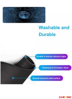 CARONIC Large Gaming Mouse Pad with Superior Micro Weave Cloth Extended Desk Mousepad with Stitched Edges Non-Slip Base Water Resist Keyboard Pad For Gamer And Office Home Carl M1686  - Image 4