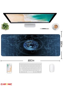 CARONIC Large Gaming Mouse Pad with Superior Micro Weave Cloth Extended Desk Mousepad with Stitched Edges Non-Slip Base Water Resist Keyboard Pad For Gamer And Office Home Carl M1686  - Image 3