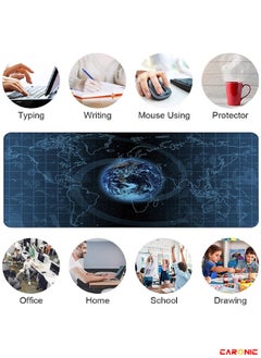 CARONIC Large Gaming Mouse Pad with Superior Micro Weave Cloth Extended Desk Mousepad with Stitched Edges Non-Slip Base Water Resist Keyboard Pad For Gamer And Office Home Carl M1686  - Image 2