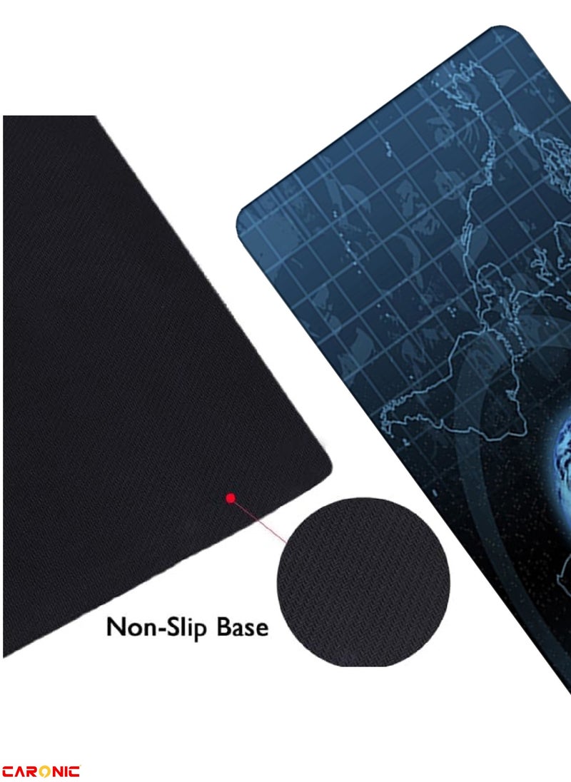 CARONIC - Large Gaming Mouse Pad with Superior Micro Weave Cloth Extended Desk Mousepad with Stitched Edges Non-Slip Base Water Resist Keyboard Pad For Gamer And Office Home Carl M1686 - Image 1