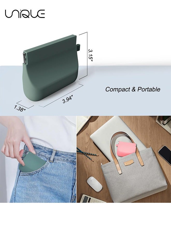 Unique Silicone Headphone Organizer,Silicone Headphone Organizer Wired Earbud Case Pouch, Portable Data Cable Organizer Case, Silicone Coin Purse Pouch Change Holder for Women and Men (Gray) - Image 2
