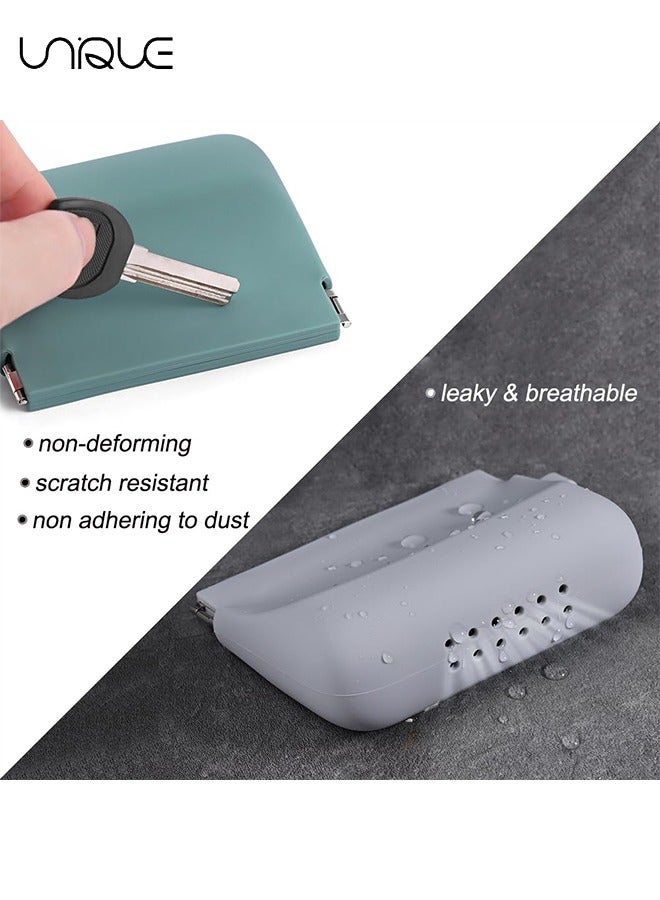 Unique Silicone Headphone Organizer,Silicone Headphone Organizer Wired Earbud Case Pouch, Portable Data Cable Organizer Case, Silicone Coin Purse Pouch Change Holder for Women and Men (Gray) - Image 4