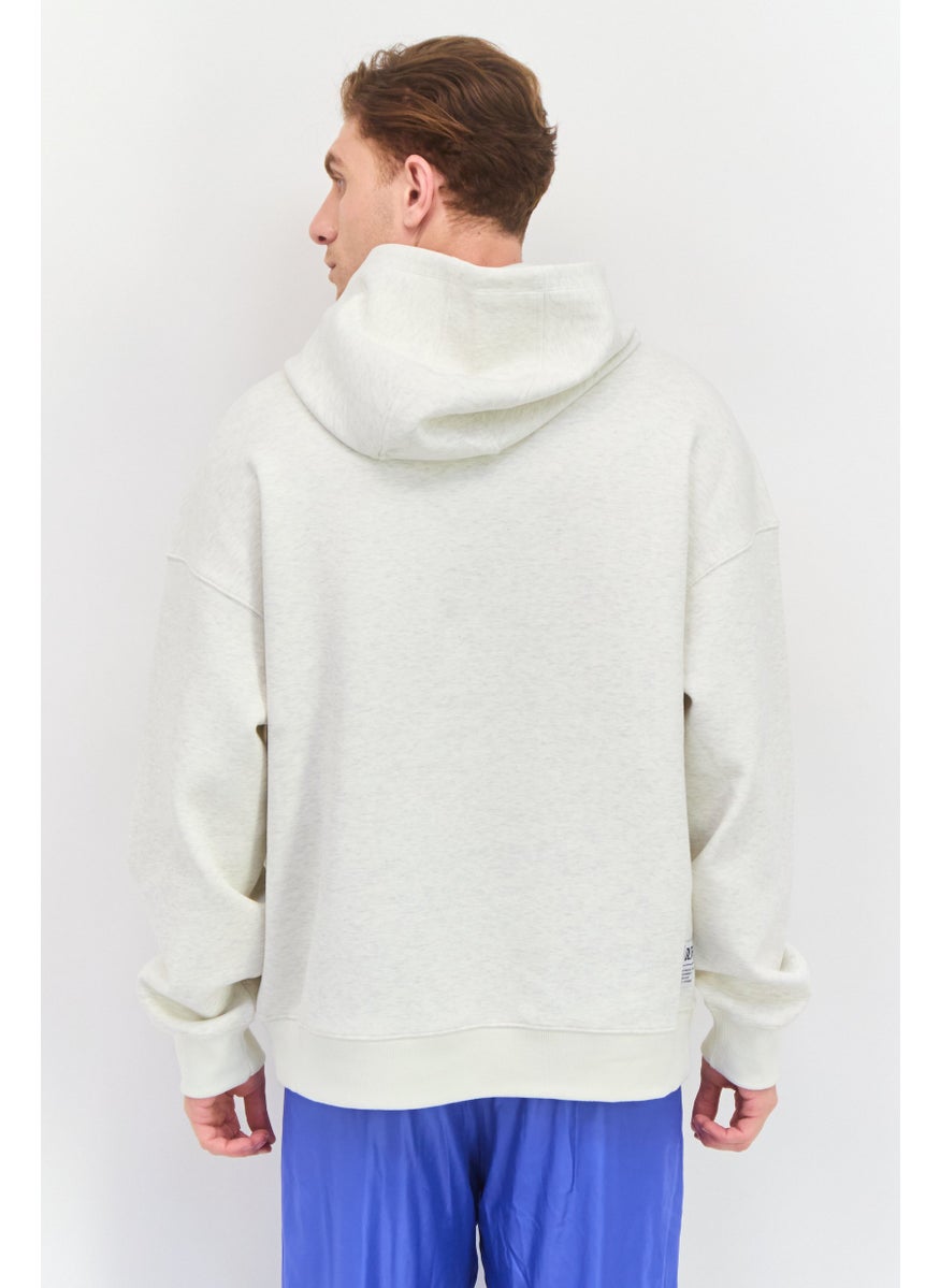 SKECHERS Men Sportswear Fit Long Sleeve Outdoor Hooded Sweatshirt, Light Grey  - Image 2