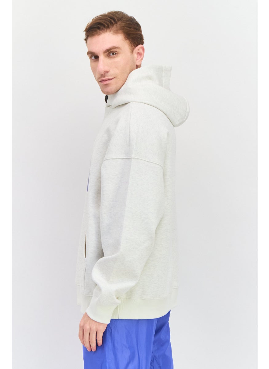 SKECHERS Men Sportswear Fit Long Sleeve Outdoor Hooded Sweatshirt, Light Grey  - Image 4