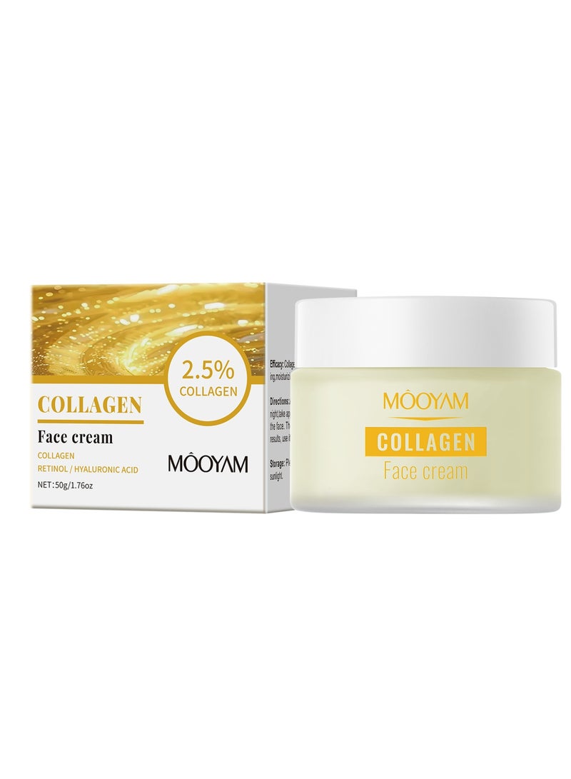 MOOYAM Collagen Cream Anti Aging Face Moisturizer Reduces Fine Lines and Wrinkles Boosts Skin Firmness and Hydration for All Skin Types - Image 2