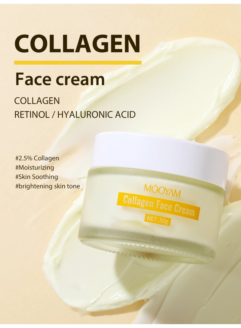MOOYAM Collagen Cream Anti Aging Face Moisturizer Reduces Fine Lines and Wrinkles Boosts Skin Firmness and Hydration for All Skin Types - Image 4