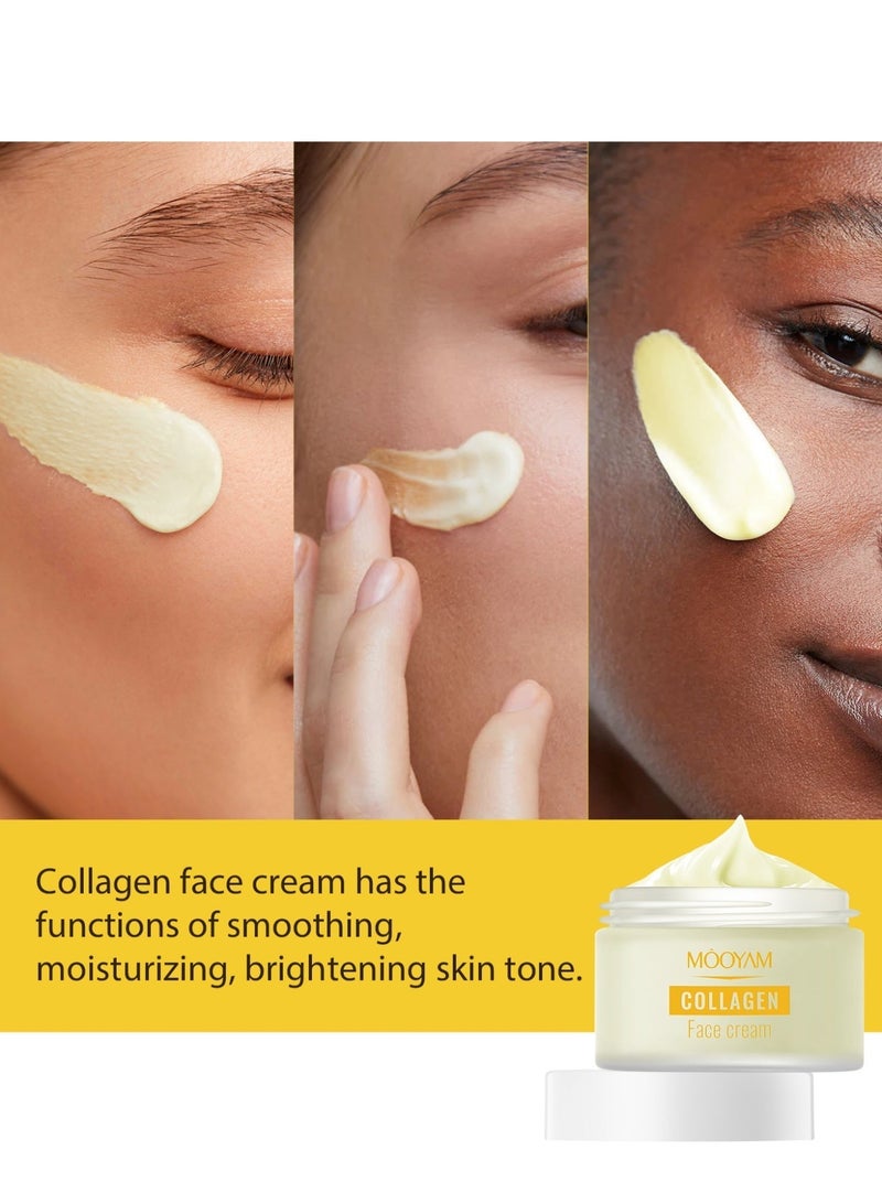 MOOYAM Collagen Cream Anti Aging Face Moisturizer Reduces Fine Lines and Wrinkles Boosts Skin Firmness and Hydration for All Skin Types - Image 2