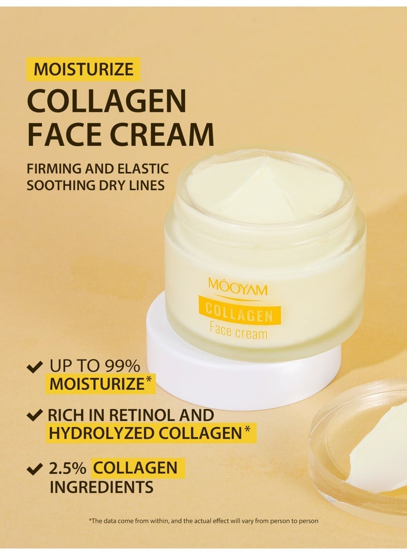 MOOYAM Collagen Cream Anti Aging Face Moisturizer Reduces Fine Lines and Wrinkles Boosts Skin Firmness and Hydration for All Skin Types - Image 4